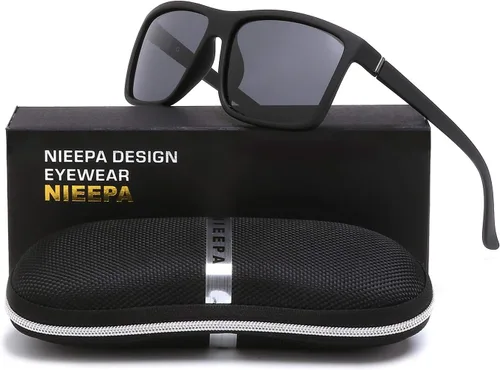Vista 2 de Gafas de sol polarizadas deportivas para hombre, gafas de marco cuadrado NP1007