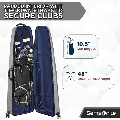 Vista 2 de Samsonite Tour Deluxe - Funda rígida para golf, bolsa de viaje de golf, carcasa ABS ligera y duradera, ruedas multidireccionales de 360 grados