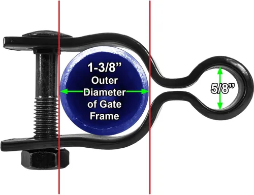 Vista 2 de Bisagra de marco de puerta negra de 1-3/8" X -5/8" con perno y tuerca, acero prensado con recubrimiento en polvo Negro