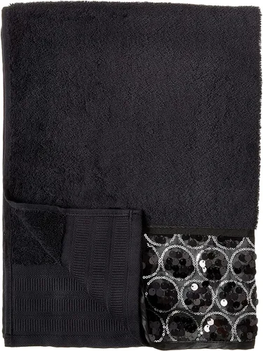 Vista 3 de Zahari Home Sinatra Juego de toallas de baño de 3 piezas: toalla de baño, toalla de mano y paño de limpieza, absorbentes, color negro