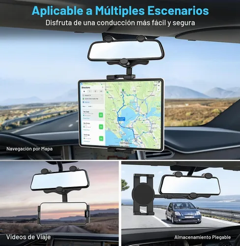 Vista 6 de Soporte para tableta para espejo retrovisor de automóvil, abrazadera
