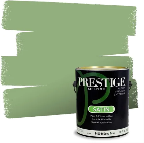 Vista 35 de PRESTIGE Pintura exterior e imprimación en uno, aloe, plano, 1 galón