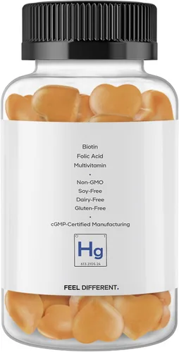 Vista 9 de Codeage Gomitas para el cabello, biotina de 5000 mcg, vitaminas de gomitas de crecimiento sin azúcar A, C, B6, B12, D3, zinc, suplemento