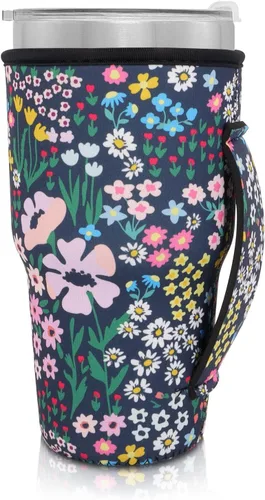 Vista 66 de Fundas Aislantes de Neopreno Portavasos con Asa para Vasos Tumbler de 20oz, Funda Reutilizable para Café Helado Para Tazas de Café de 30oz - 32oz