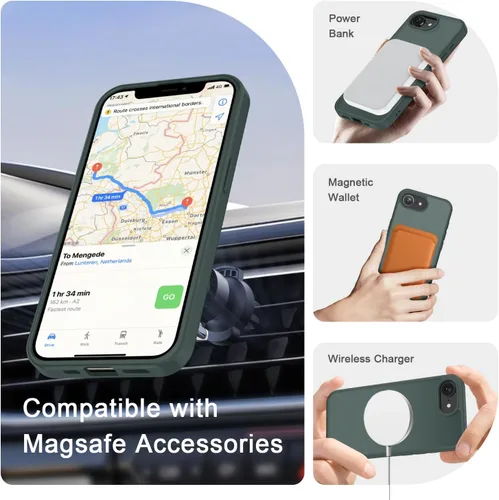 Vista 339 de Funda para Google Pixel 10 Pro XL, cubierta magnética mate, color negro Fit for MagSafe, Screen Protector included, Shockproof Military Grade