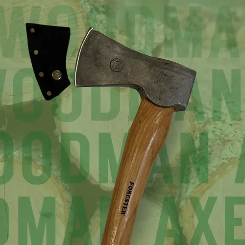 Vista 2 de FORESTER Woodman - Hacha de corte de madera de 24 pulgadas con vaina, hacha multiusos con mango de nogal para cortar y cortar madera, acero sueco