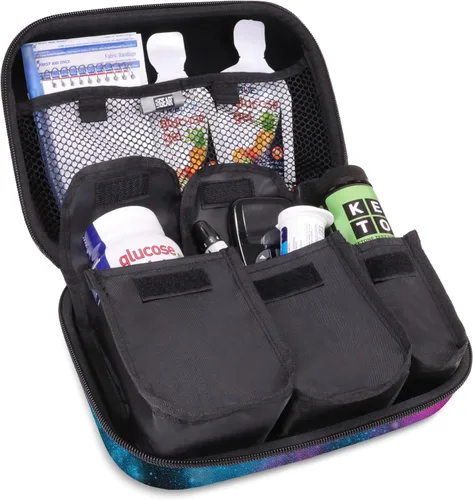 Vista 9 de USA Gear Estuche organizador de insulina para suministros diabéticos - Sistemas de monitoreo de glucosa en sangre, jeringas, viales de insulina