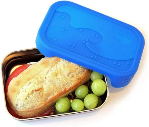 Vista 4 de Blue Water Bento Contenedor de alimentos a prueba de derrames y fugas, Azul, Paquete de 1, Azul