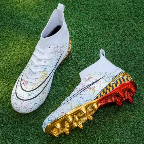 Vista 6 de Tacos de fútbol para hombre, zapatos de fútbol de alta calidad, zapatos de fútbol AG Spike, zapatillas de deporte cómodas para adultos, niños
