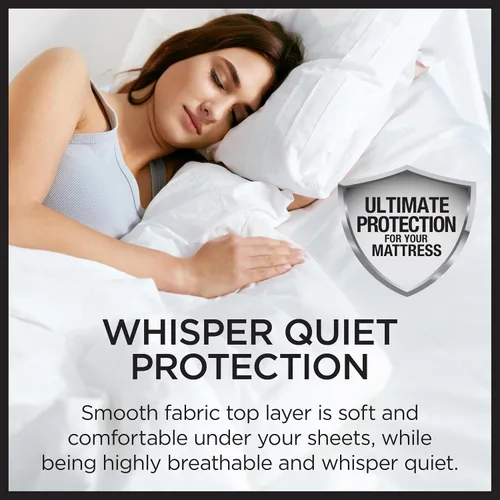 Vista 5 de Protect-A-Bed Essential - Protector de colchón tamaño individual, resistente a los ácaros, sin ruido y a los olores, 100% impermeable, lavable a