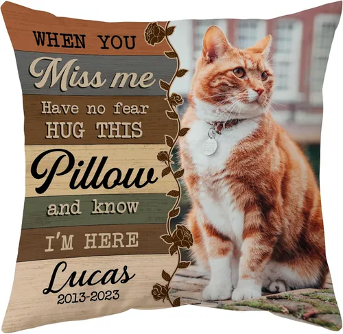 Vista 10 de Hyturtle Almohada personalizada conmemorativa de condolencia con inserción - 12"x12" impresa por ambas caras con nombre personalizado y foto