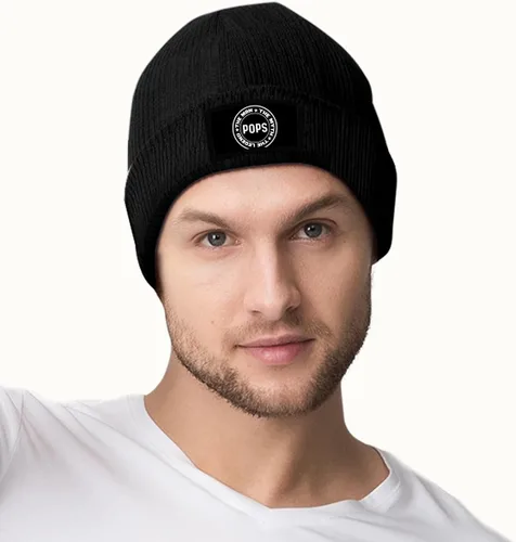 Vista 4 de Zuriohalk pops The Man The Myth The Legend Beanie Hat Funny Beanie Hat for Adults Soft Winter Hat Cuffed