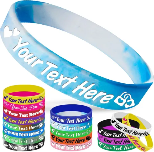 Vista 22 de Pulseras de silicona personalizadas, pulseras de goma personalizadas a granel para eventos, regalos de motivación deportiva, apoyos para hombres