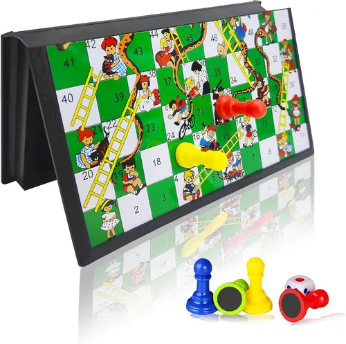 Vista 10 de KIDAMI Juego de mesa mini Ludo magnético de viaje, diseño plegable y ligero, regalo para niños y bebés (19.4 × 19.4 cm)