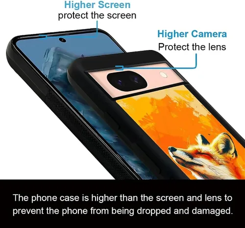 Vista 1432 de Compatible con Google Pixel 4A 5G Mobile Case Creative Acrylic Panel trasero Silicona Protección Grip especialmente diseñado para Google Pixel 4A 5G