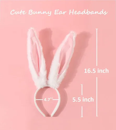 Vista 2 de Diademas de orejas de conejo para mujer de Pascua