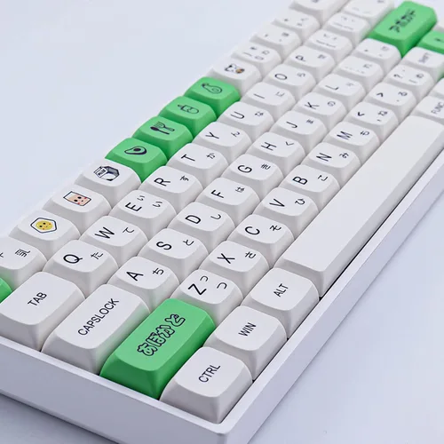 Vista 4 de Hyekit Teclas PBT 137 Teclas Leche de Aguacate XDA Perfil Key Caps Dye-Sublimation Japanese Keycap Set Lindas Teclas Cherry MX Interruptores