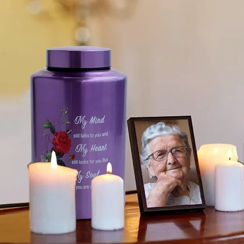 Vista 6 de Urnas grandes de hasta 200 libras para adultos, urna de cremación humana, urna decorativa para cenizas humanas con urna de rosa con bolsa