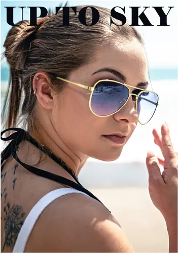 Vista 2 de HENGOSEN Lentes de sol polarizados de aviador para hombres y mujeres, marco de metal premium, lentes de sol Pilot con protección UV 400