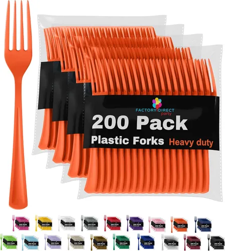 Vista 43 de Party Solids - Cucharas de plástico color marfil, 200 piezas, cucharas de marfil, utensilios desechables, juego de cubiertos de plástico resistente