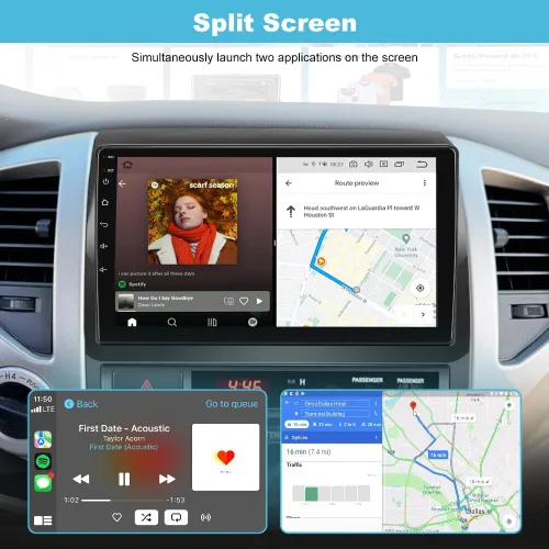 Vista 6 de AWESAFE Estéreo de coche Android para Toyota Tacoma 2005-2015, 5G WiFi 9 pulgadas, unidad principal de pantalla táctil, Tacoma Radio, actualización