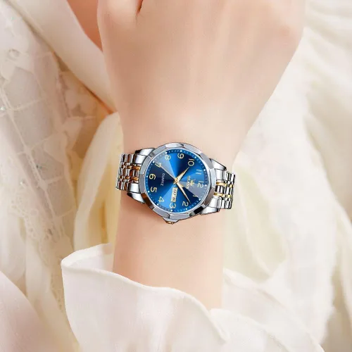 Vista 3 de OLEVS Watch for Men Women Large Face Unisex Diamond Luxury Dress Analog Quartz Stainless Steel Waterproof Luminous Date Business Casual Wrist Watch