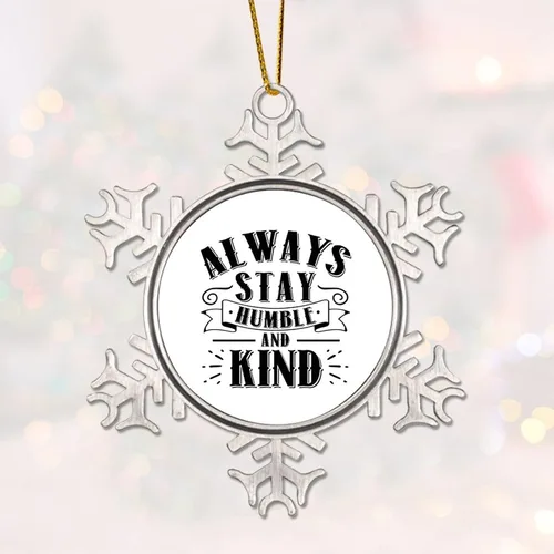 Vista 3 de Adornos decorativos de Navidad de copo de nieve de metal de 3 pulgadas, adorno de recuerdo de Navidad, regalo inspirador, adornos colgantes