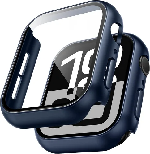 Vista 24 de TAURI - Juego de 2 carcasas rígidas para Apple Watch Series 10 (2024) 46mm, con protector de pantalla de cristal templado PC