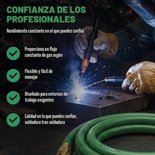Vista 6 de Manguera de argón de 50 pies para soldadura de gas inerte para MIG/TIG AH-50