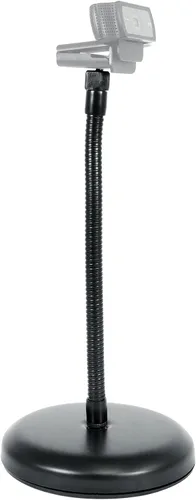 Vista 5 de Rockville RDMS7 Soporte de micrófono de escritorio con cuello de cisne de 11.8 pulgadas, base pesada, clip de micrófono, adaptador de cámara web