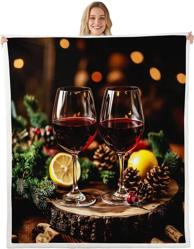 Vista 29 de Manta de franela champán para todas las estaciones, romántica manta de cama de vino tinto para decoración del hogar kawaii, manta de feliz día