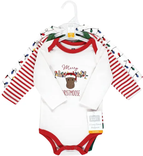 Vista 72 de Hudson Baby Body unisex de algodón de manga larga para bebé, leopardo rosa rojo