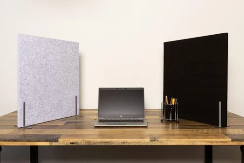 Vista 3 de VERSARE SoundSorb - Paneles de privacidad de escritorio, paneles modestos de amortiguación de ruido para escritorios Soportes de clip de borde