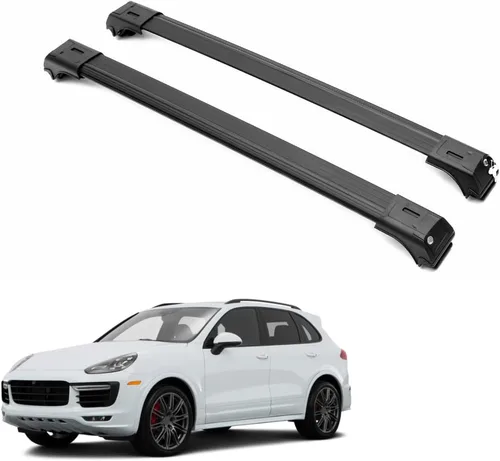 Vista 10 de ERKUL - Barras transversales para techo para Porsche Cayenne 2003-2010 Barras transversales de aluminio con bloqueo antirrobo para el techo