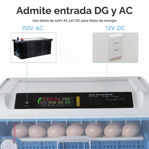 Vista 5 de Incubadora automática de 120 huevos, incubadora automática para incubar huevos, con girador automático de huevos, control de temperatura y humedad