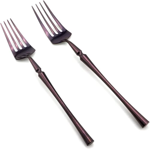 Vista 4 de JASHII Juego de cubiertos de acero inoxidable de 6 piezas, servicio para 1 juego de vajilla de cocina, elegante juego de vajilla morada, cuchillo