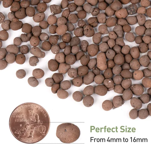 Vista 2 de GASPRO 5lb de bolas de arcilla expandida orgánicas para plantas, 100% naturales, bolas Leca para el desarrollo de raíces en macetas, mezcla