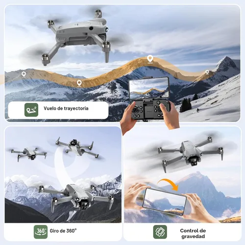 Vista 5 de Drone PRO con cámara para adultos 4K, motores sin escobillas para niños principiantes, 40 minutos de tiempo de vuelo con 2 baterías, FPV
