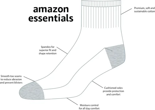 Vista 2 de Tienda Essentials Women's Cotton Lightly Cushioned Ankle Socks, 10 Pairs