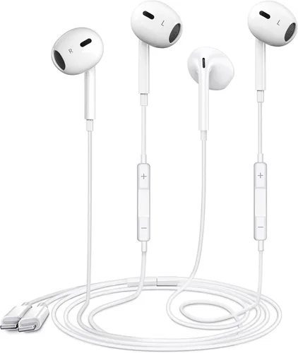 Vista 9 de USB C Headphones for iPhone 17/16/15 Pro Max, Wired in-Ear Earphones Type C Earbuds with Mic & Volume Control Compatible with iPhone 17/16/15