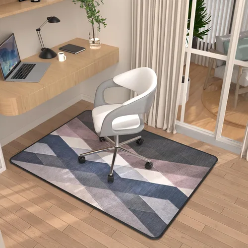 Vista 16 de Tapete de pana para suelo de madera dura, 55 x 35 pulgadas, tapete para silla de oficina, silla de escritorio, silla rodante, respaldo Pana Gris