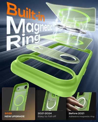 Vista 9 de TOCOL Funda para iPhone 11, compatible con Magsafe, protección completa de cámara, imanes integrados, protección contra caídas, funda translúcida