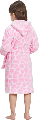 Vista 5 de Pijama con capucha para niños y niñas, suave forro polar, unisex, bata de baño
