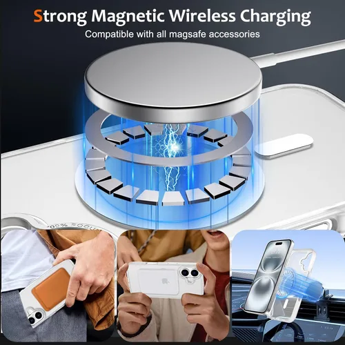 Vista 249 de Anuck - Funda magnética para iPhone 11 compatible con MagSafe, carcasa trasera mate translúcida dura, borde de TPU, delgada, resistente a impactos