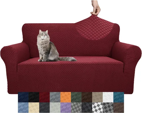 Vista 15 de YEMYHOM Funda para sofá con diseño jacquard de alta elasticidad, funda para silla de sala de estar, a prueba de mascotas, perros y gatos