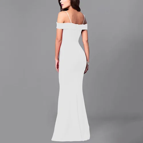 Vista 3 de Vestidos de verano para mujer 2023, vestido grande con vuelo, sexy, sin espalda, vestido de banquete, falda, vestidos de sol casuales