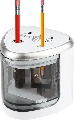 Vista 6 de Sacapuntas eléctrico para lápices de colores, sacapuntas eléctrico, adecuado para todos los lápices, lápices de colores, crayones de cera