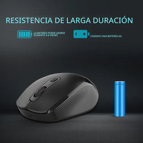 Vista 4 de ONE-UP Ratón inalámbrico, 2.4G, silencioso, receptor nano USB, para laptop, Chromebook, PC, Mac, Windows y trabajo escolar (negro)