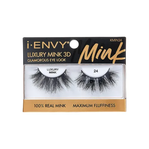 Vista 25 de i-ENVY Pestañas postizas de lujo de la colección de visón, pestañas 100% de visón real, aspecto glamoroso, pestañas de máxima esponjosidad 3D ángulo