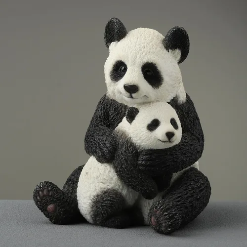 Vista 7 de Veronese Design Figura coleccionable pintada a mano de 4 1/2 pulgadas con diseño de panda abrazando a cachorro